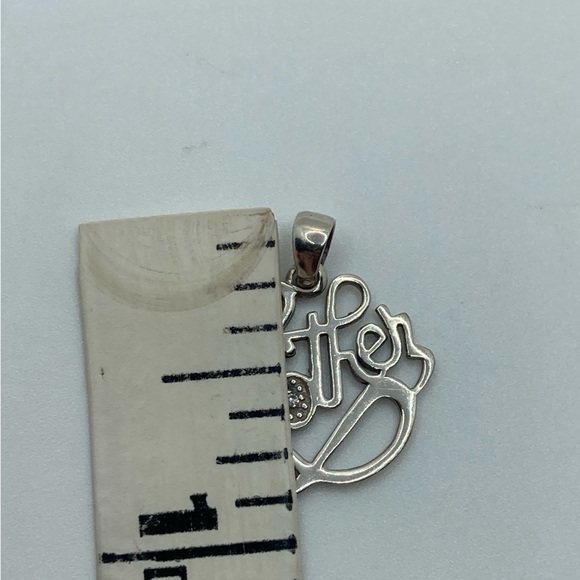 Vtg Sterling & Diamond Mother Mom Pendant .9” - Picture 4 of 4